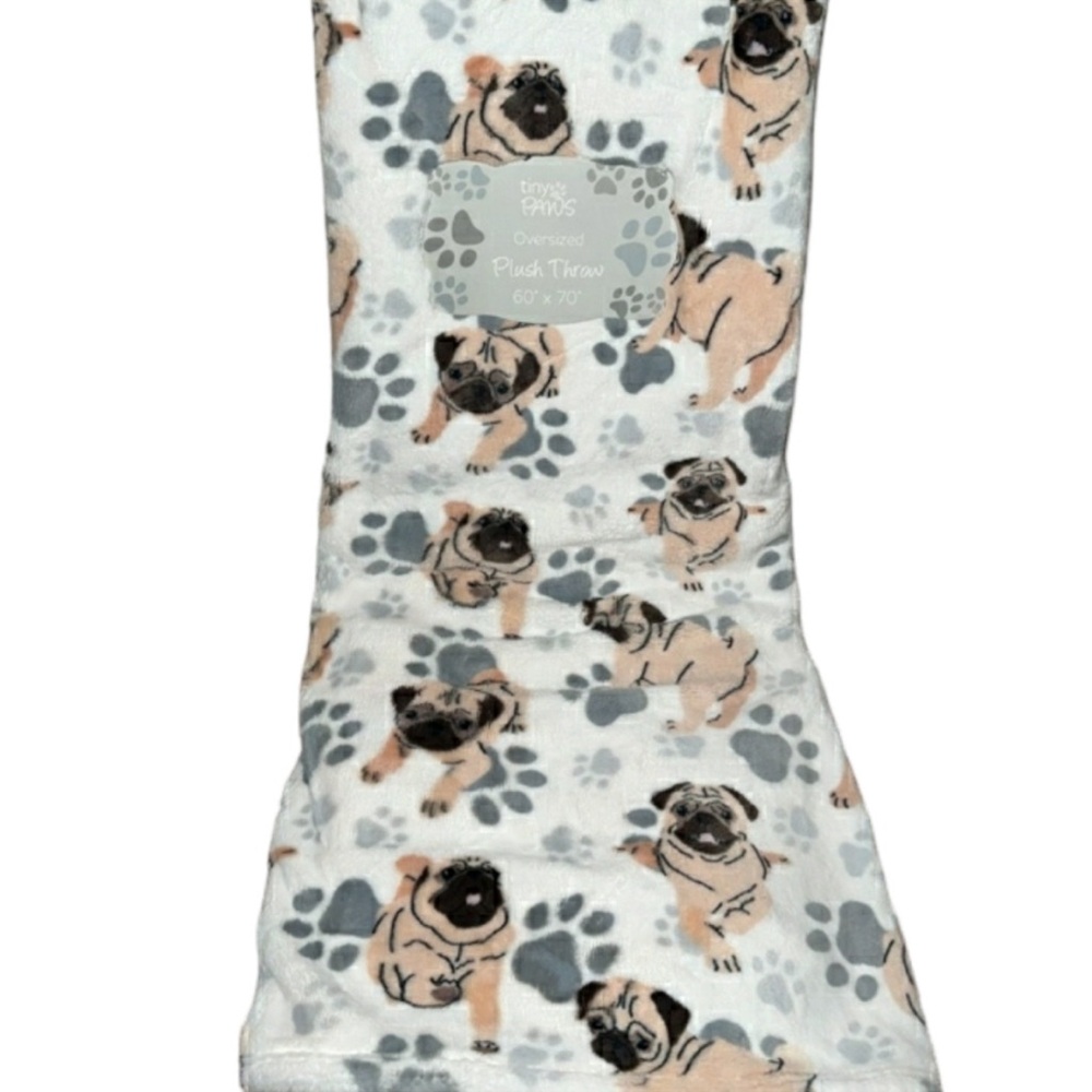 Pug oversized plush throw - BRAND NEW